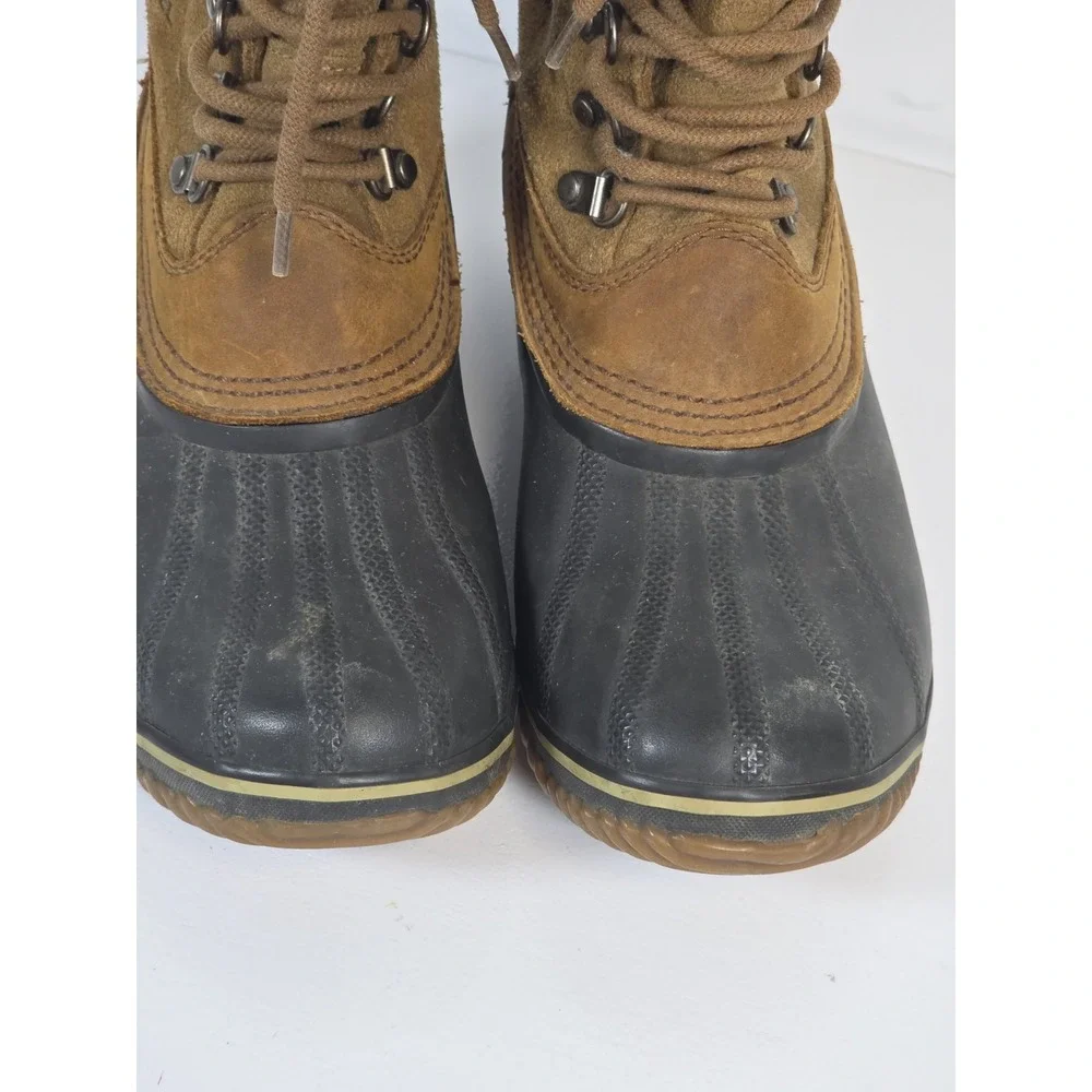 Sorel Womens 8 Winter Leather Waterproof Heeled Duck Ankle Snow Boots Shoes